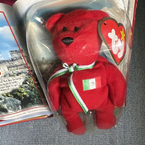 Mini Bear Plush Toy Beanie Vintage 1999 TY McDonalds International II Te… - Picture 2 of 8